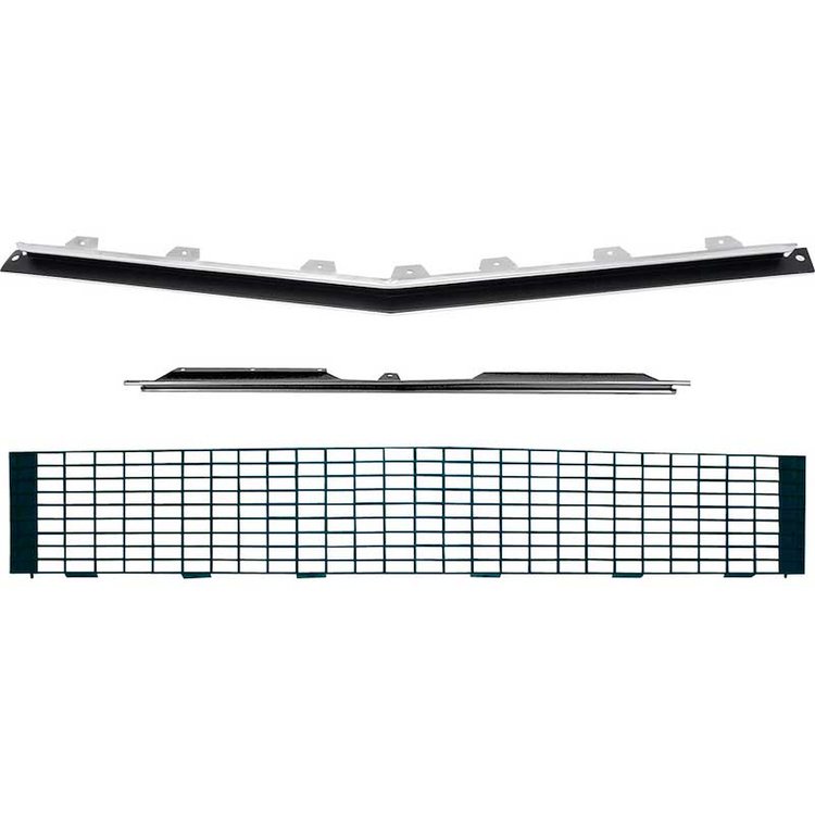 R50271B 1967-68 Camaro RS; Stage 1 Grill Kit; Grill and Grill Moldings Only; Black