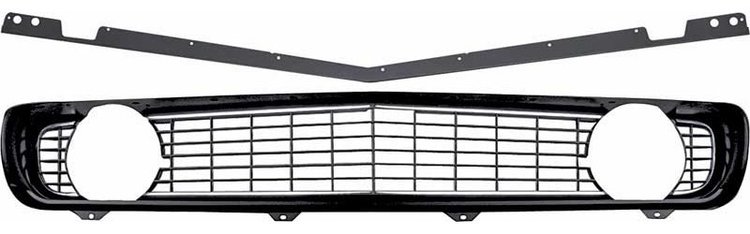 R5028D Black Grille Kit 1969 Camaro Standard; Without Headlamp Bezels