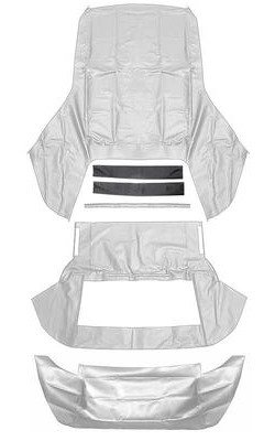 R503010 1967-69 Camaro/Firebird; Convertible Top Kit; OE-Style Plastic Window; White Top; White Well Liner