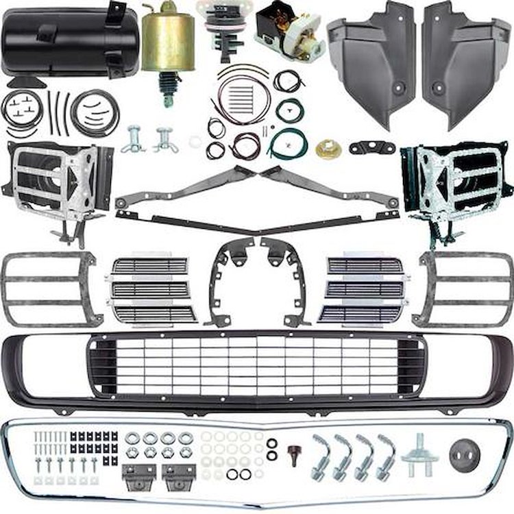 R5049 1969 Camaro RS; Headlamp Conversion Kit; with Console Gauges