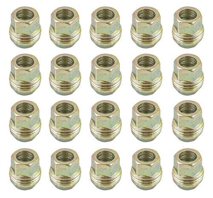 Lug Nut Set Externally Threaded for Caps for 1982-2002 GM Models [12 mm-1.5 mm, Set of 20]