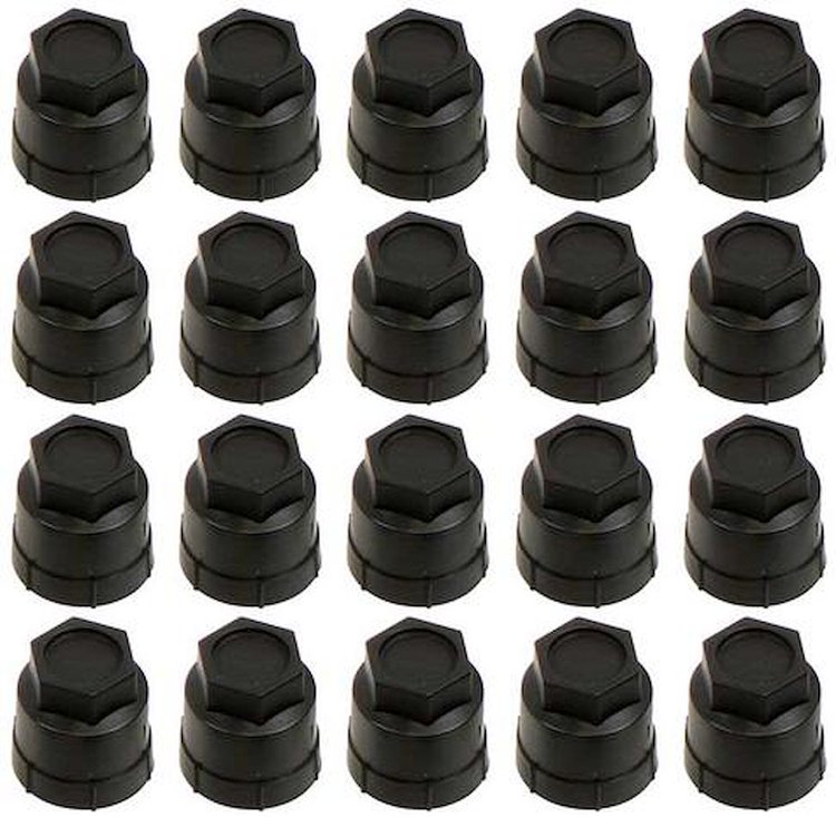 Lug Nut Caps for 1982-2002 GM Models [Black, Set of 20]