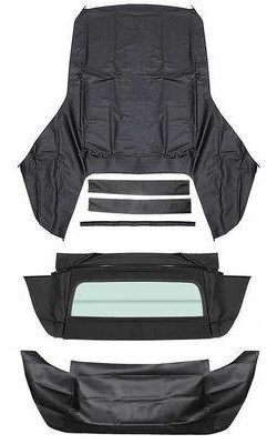 R513001 1967-69 Camaro/Firebird; Convertible Top Kit; Folding Glass Rear Window; Black Top; Black Well Liner