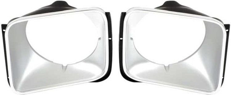 Headlamp Bezel Set for 1975-1978 Chevy Nova [Silver]