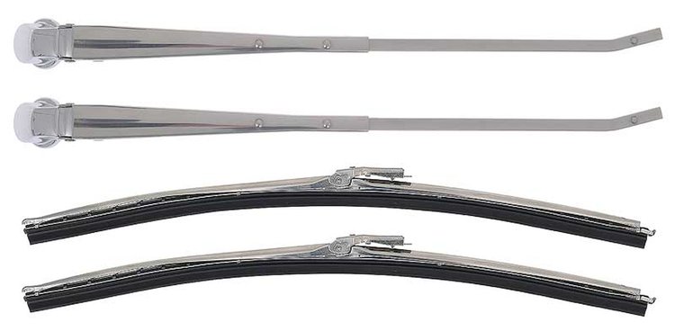 R865 Windshield Wiper Arm And Blade Set; 14" Stainless Steel Arms; 15" Trico Style Blades