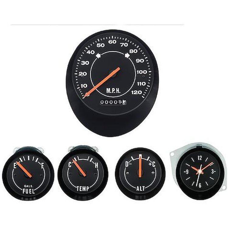 RM4122 1970-74 Cuda/1971-74 Challenger Dash Gauges Standard With Clock