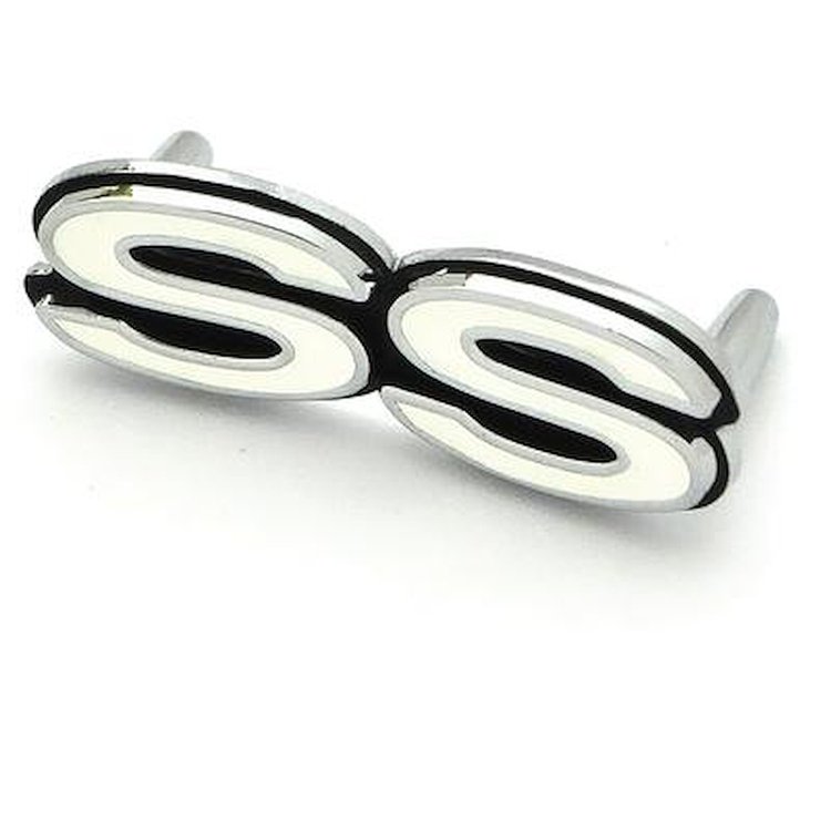 ST12282C 1970-70 Chevrolet Nova, Chevelle, Camaro, Horn Cap Emblem; White/Silver S.S. GM# 3973852