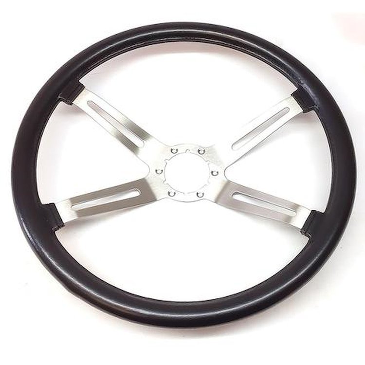 ST3721T 1970-77 Oldsmobile Cutlass, 1970-71 442; Rally Steering Wheel; Brushed 4-Spoke; Cushion Black Grip