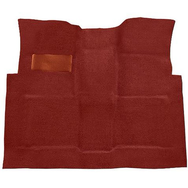 T1137202 1960-66 GM Pickup; Reg Cab; Molded Carpet Kit; Loop; Standard Backing; Floor Shift; 4-Speed; High Hump; 2WD/4WD; Red