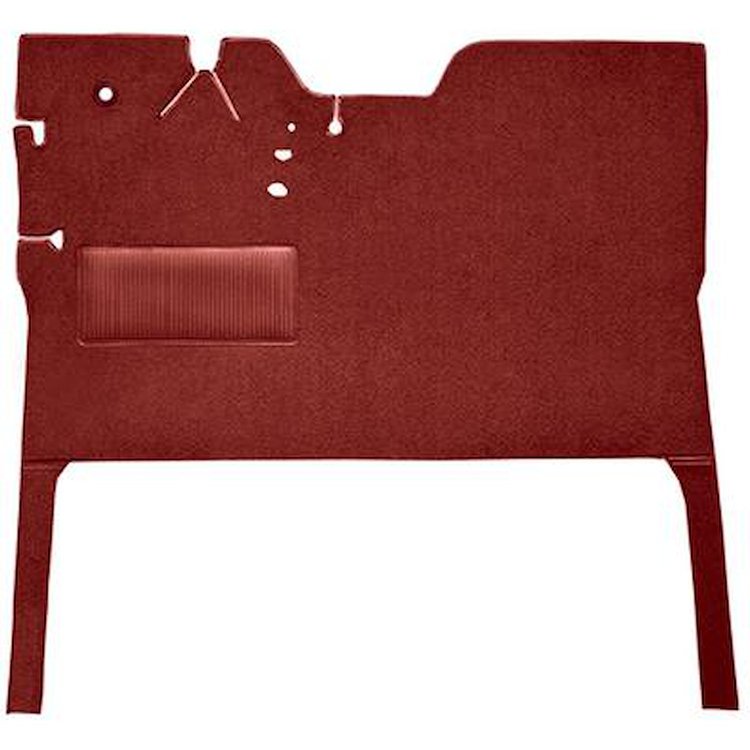 T1141002 1947-55 GM Pickup; Reg Cab; Die-Cut Carpet Kit; Loop; w/Stock Seat Riser; Auto/3-Speed; Low Hump; 2WD; Red