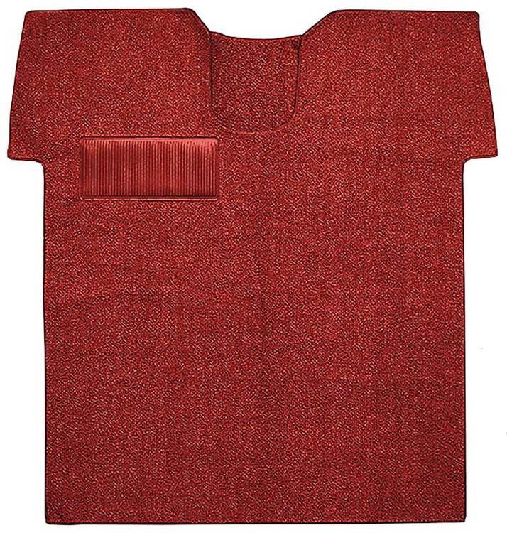 T1172102 1955-59 Chevrolet/GMC Truck; Full Floor Carpet Kit w/o Holes; Flat Floor; Cut & Sewn Loop; Red