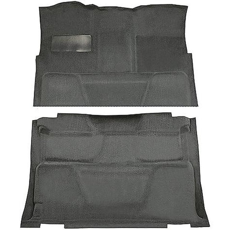 T1197335 1973-74 Chevrolet, GMC Pickup; Crew Cab; Molded Carpet Kit; Loop; Standard Backing; Column Shift; Automatic or 3-Speed 