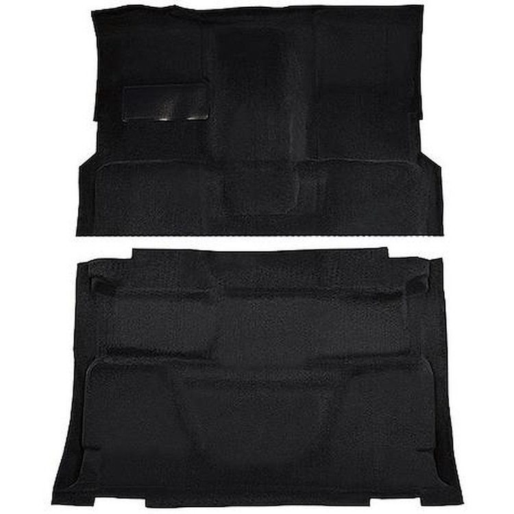 T1197401 1974-80 Chevrolet, GMC Pickup; Crew Cab; Molded Carpet Kit; Cut Pile; Standard Backing; Column Shift; TH400; High Hump;