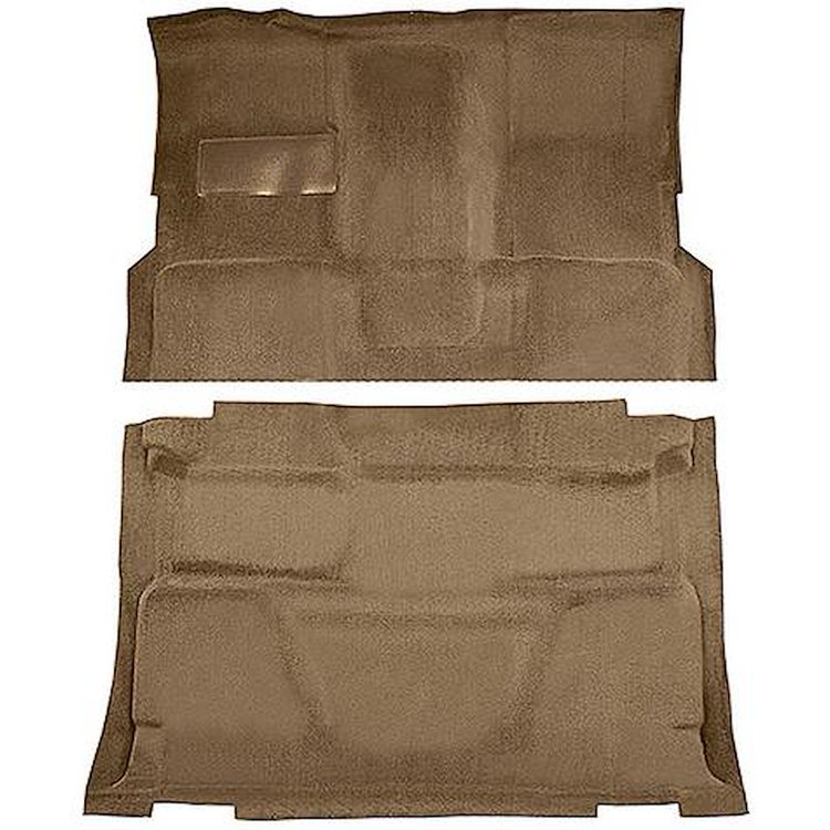T1197418 1974-80 Chevrolet, GMC Pickup; Crew Cab; Molded Carpet Kit; Cut Pile; Standard Backing; Column Shift; TH400; High Hump;