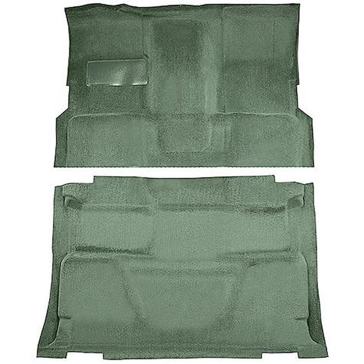 T1197448 1974-80 Chevrolet, GMC Pickup; Crew Cab; Molded Carpet Kit; Cut Pile; Standard Backing; Column Shift; TH400; High Hump;