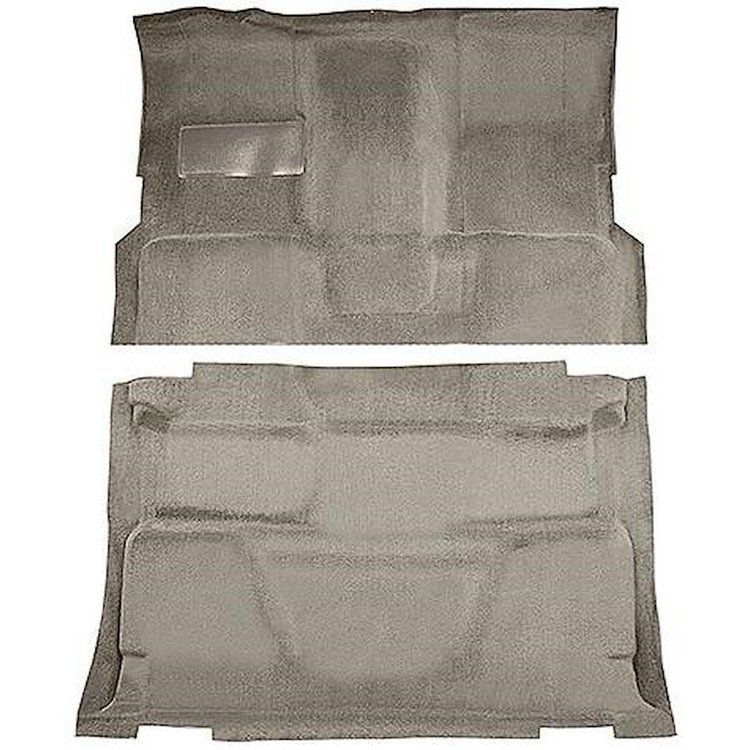 T1197467 1974-80 Chevrolet, GMC Pickup; Crew Cab; Molded Carpet Kit; Cut Pile; Standard Backing; Column Shift; TH400; High Hump;