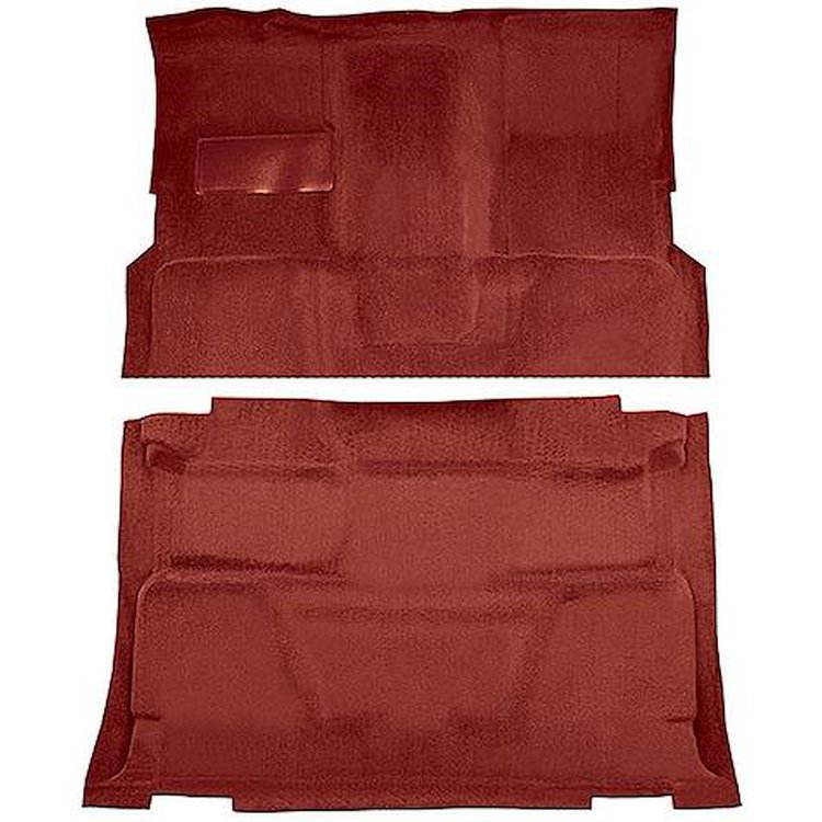 T1197502 1973-74 Chevrolet, GMC Pickup; Crew Cab; Molded Carpet Kit; Loop; Standard Backing; Column & Floor Shift; 4-Speed; 4WD;