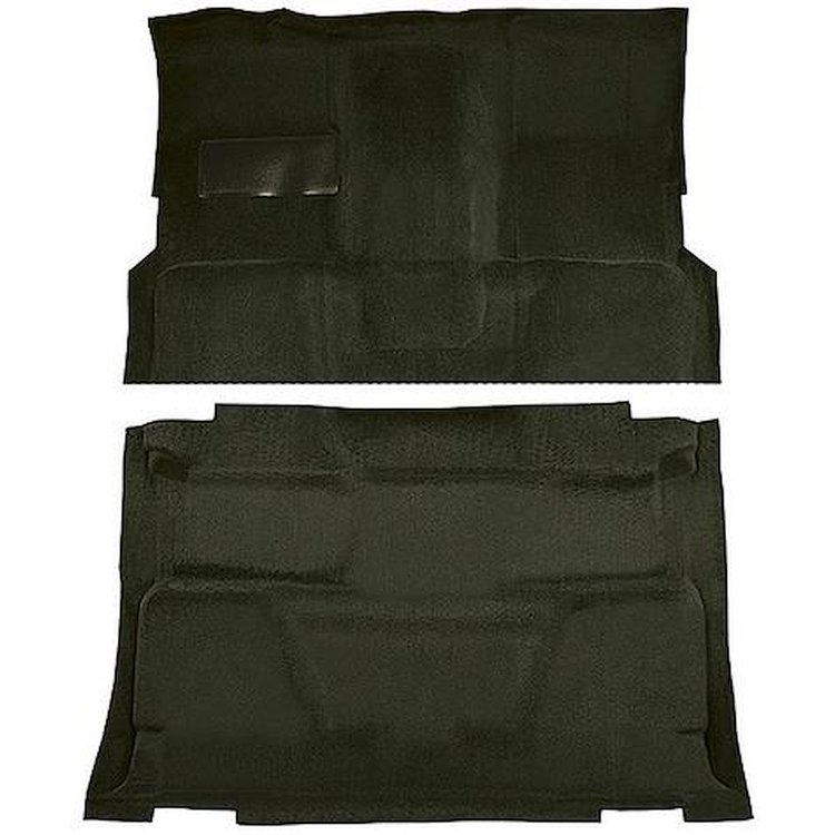 T1197538 1973-74 Chevrolet, GMC Pickup; Crew Cab; Molded Carpet Kit; Loop; Standard Backing; Column & Floor Shift; 4-Speed; 4WD;