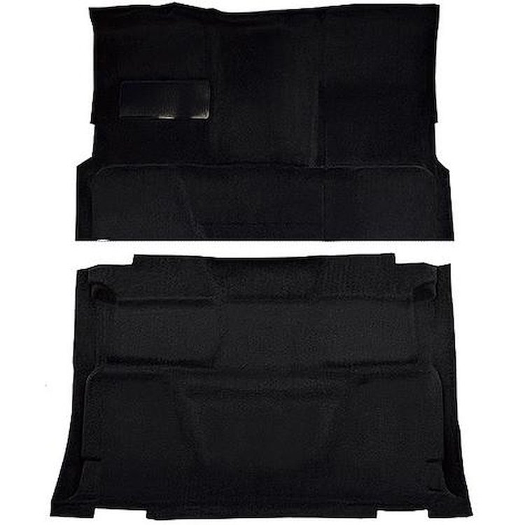 T1197601 1974-80 Chevrolet, GMC Pickup; Crew Cab; Molded Carpet Kit; Cut Pile; Standard Backing; Floor Shift; 4-Speed; High Hump