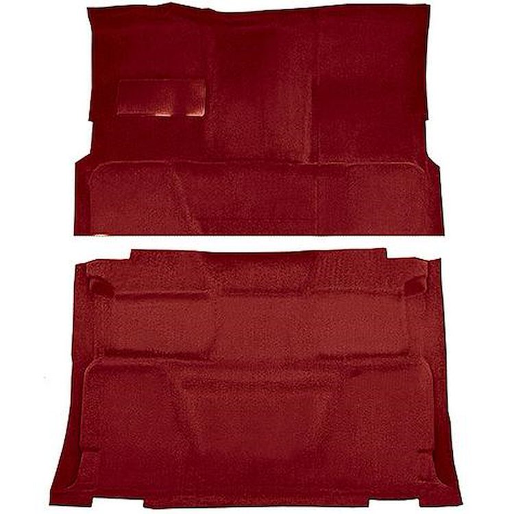 T1197621 1974-80 Chevrolet, GMC Pickup; Crew Cab; Molded Carpet Kit; Cut Pile; Standard Backing; Floor Shift; 4-Speed; High Hump
