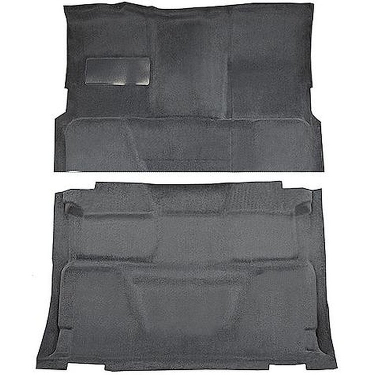 T1197647 1974-80 Chevrolet, GMC Pickup; Crew Cab; Molded Carpet Kit; Cut Pile; Standard Backing; Floor Shift; 4-Speed; High Hump