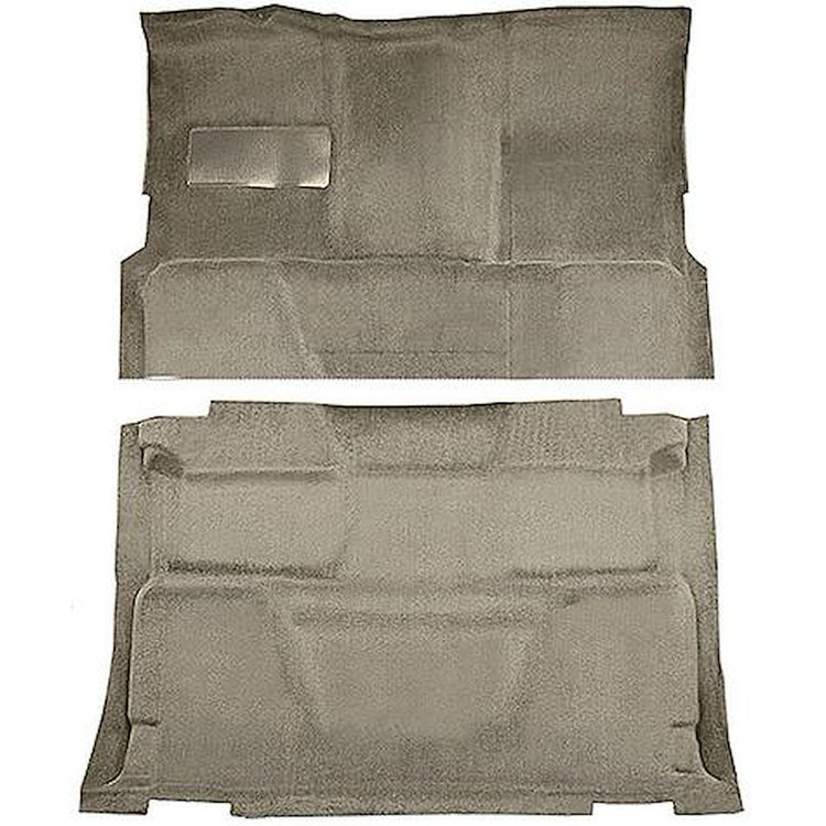 T1197652 1974-80 Chevrolet, GMC Pickup; Crew Cab; Molded Carpet Kit; Cut Pile; Standard Backing; Floor Shift; 4-Speed; High Hump