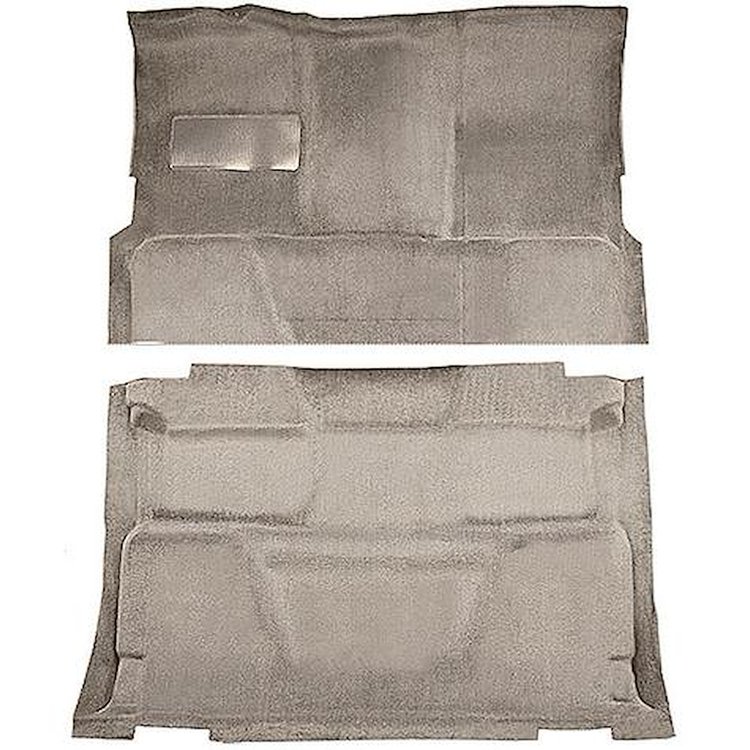 T1197668 1974-80 Chevrolet, GMC Pickup; Crew Cab; Molded Carpet Kit; Cut Pile; Standard Backing; Floor Shift; 4-Speed; High Hump