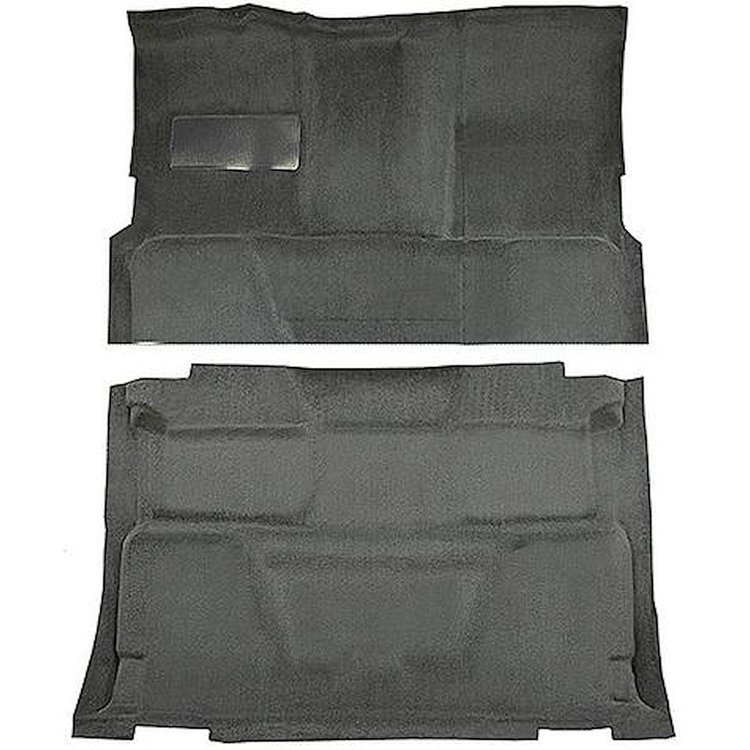 T1197735 1973-74 Chevrolet, GMC Pickup; Crew Cab; Molded Carpet Kit; Loop; Standard Backing; Floor Shift; 4-Speed; 2WD; Gunmetal