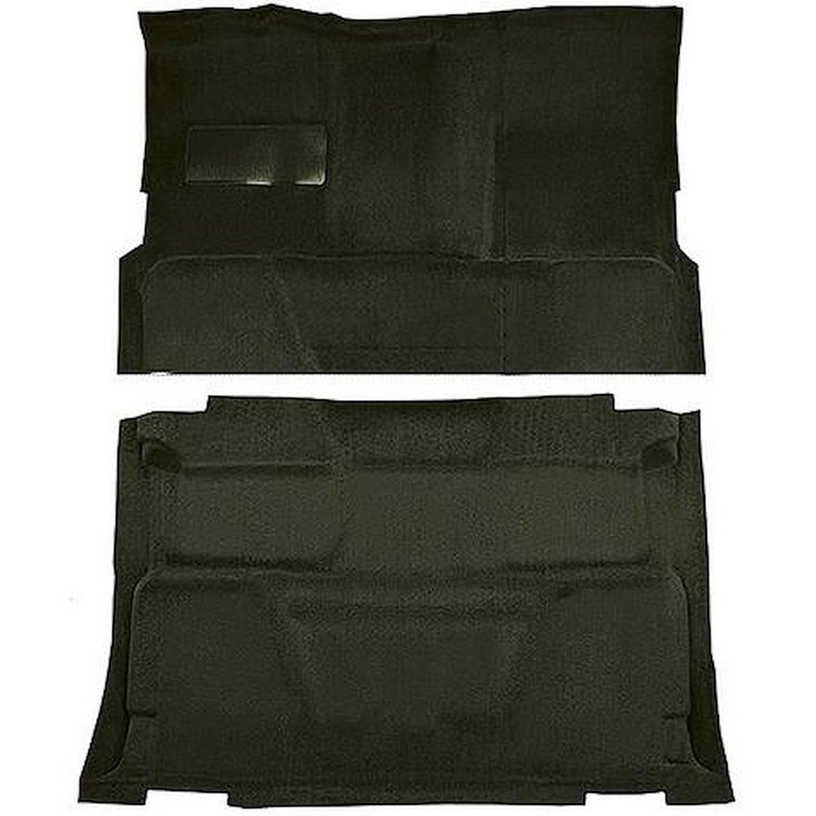 T1197738 1973-74 Chevrolet, GMC Pickup; Crew Cab; Molded Carpet Kit; Loop; Standard Backing; Floor Shift; 4-Speed; 2WD; Dark Oli