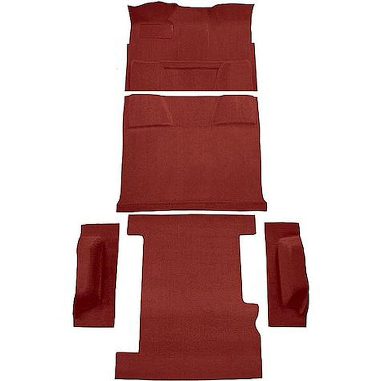 T1197902 1973-74 Chevrolet, GMC Suburban; 4-Door; Molded Carpet Kit; Loop; Standard Backing; Column Shift; Automatic; 2WD; Red