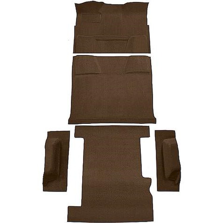 T1198118 1973-74 Chevrolet, GMC Suburban; 4-Door; Molded Carpet Kit; Loop; Standard Backing; Floor Shift; TH400; 4WD; Dark Saddl