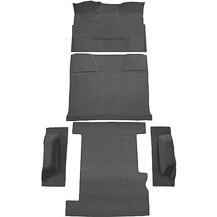 T1198135 1973-74 Chevrolet, GMC Suburban; 4-Door; Molded Carpet Kit; Loop; Standard Backing; Floor Shift; TH400; 4WD; Gunmetal G