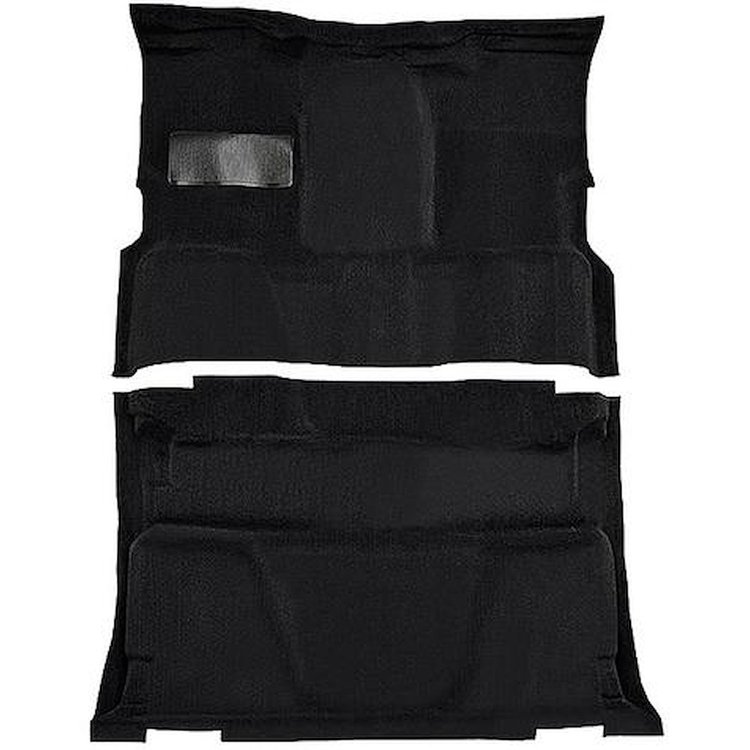 T1202401 1981-91 Chevrolet, GMC Pickup; Crew Cab; Molded Carpet Kit; Cut Pile; Standard Backing; Floor Shift; 4-Speed; 2WD; Blac
