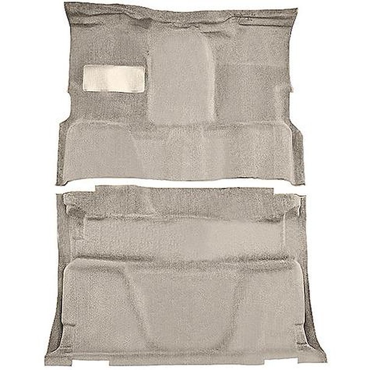 T1202468 1981-91 Chevrolet, GMC Pickup; Crew Cab; Molded Carpet Kit; Cut Pile; Standard Backing; Floor Shift; 4-Speed; 2WD; Silv