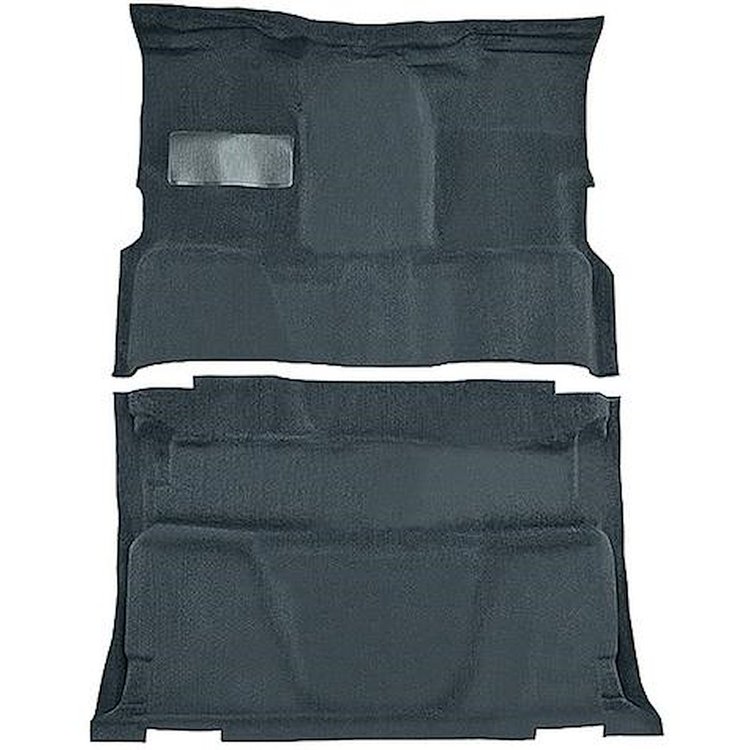 T1202476 1981-91 Chevrolet, GMC Pickup; Crew Cab; Molded Carpet Kit; Cut Pile; Standard Backing; Floor Shift; 4-Speed; 2WD; Blue