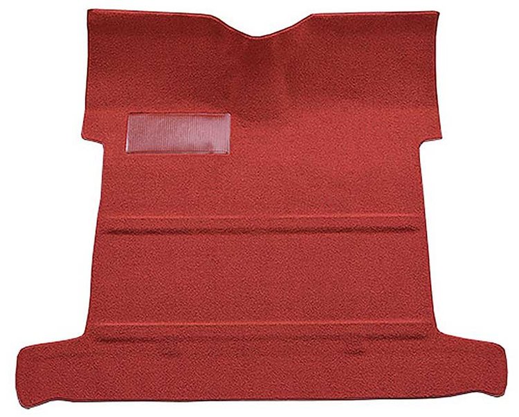 T1207402 1955-59 GM Pickup; Reg Cab; Molded Carpet Kit; Loop; Standard Back; w/o Holes; Auto/3-Speed; Low Hump; 2WD; Red