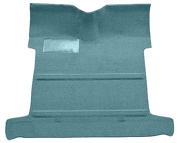 T1207406 1955-59 GM Pickup; Reg Cab; Molded Carpet Kit; Loop; Standard Back; w/o Holes; Auto/3-Speed; Low Hump; 2WD; Aqua