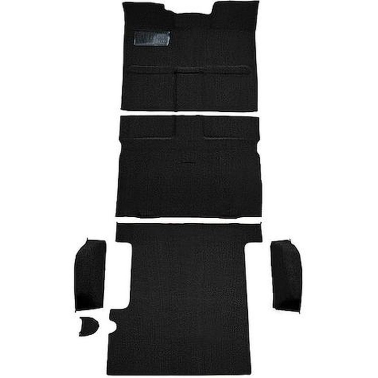 T1271701 1967-72 Chevrolet, GMC Suburban; 3-Door; Molded Carpet Kit; Loop; Standard Backing; Floor Shift; TH400; 4WD; Black