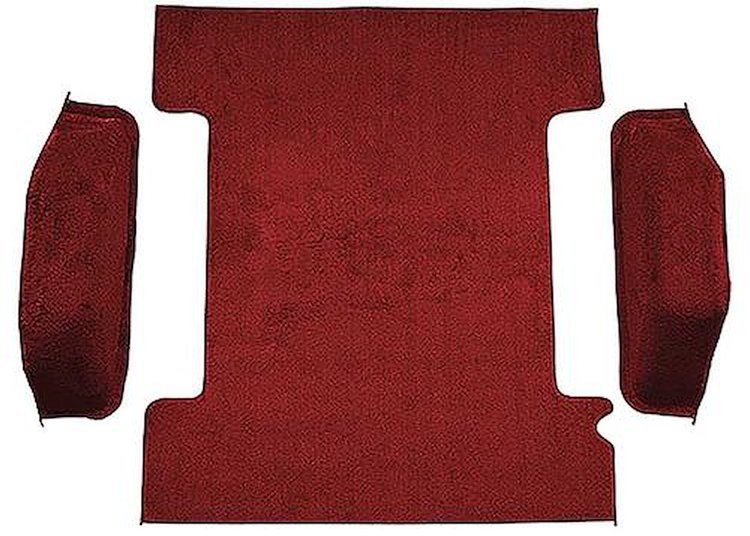 T1311502 1973-74 Blazer/Jimmy, Carpet;, Cargo Area, 3-Piece Set, Molded Wheel Well Covers, Standard Backing,; Loop, Red