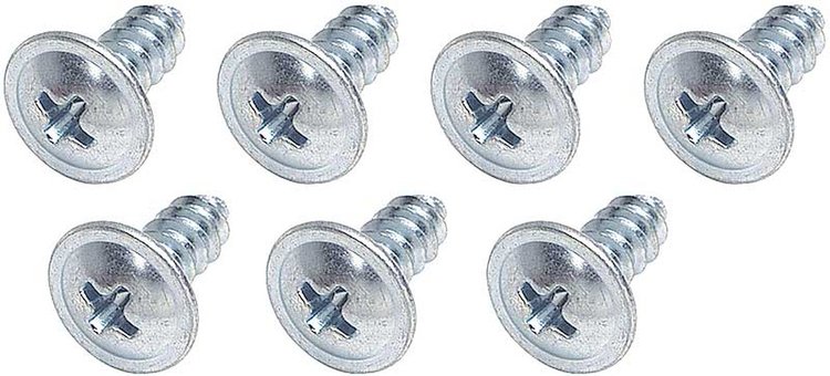 T1439 1947-55 Chevrolet, GMC (First Series); Glove Box Screw Set; #8 x 7/16 in.; Phillips Washer Head; Silver Zinc Finish