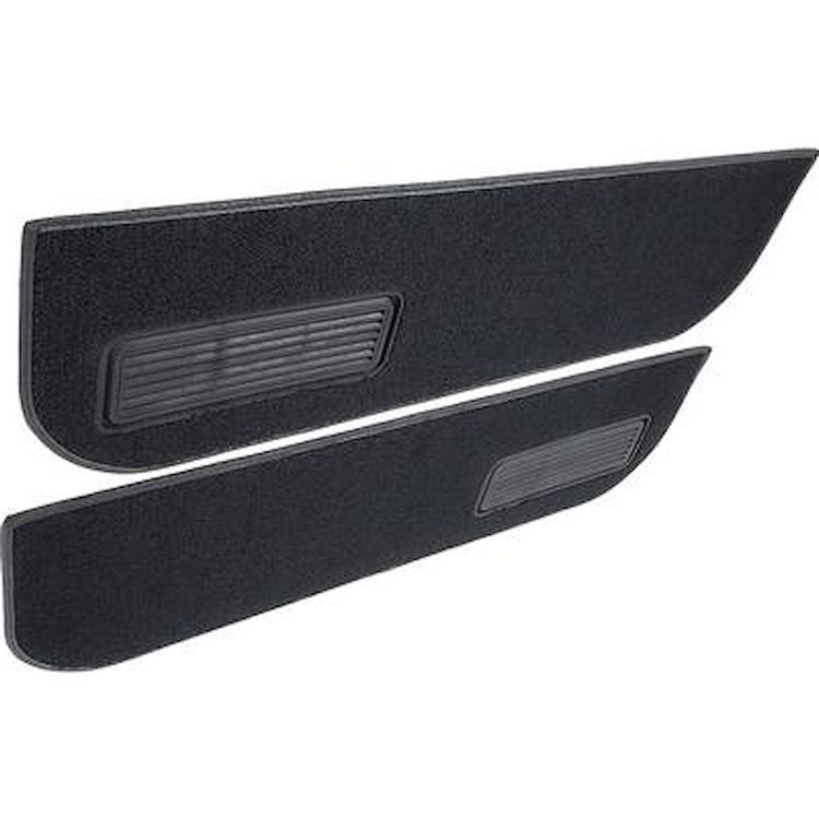 T1548401 1973-74 Chevrolet/GMC Truck; Carpet Door Panel Inserts; w/ Cardboard Backing; w/Vents; 2-Piece; Loop; Black