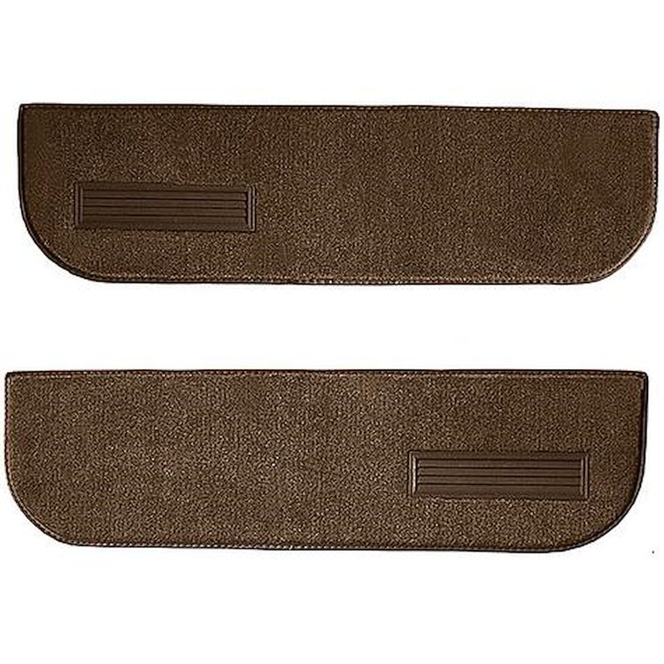 T1548418 1973-74 Chevrolet/GMC Truck; Carpet Door Panel Inserts; w/ Cardboard Backing; w/Vents; 2-Piece; Loop; Dark Saddle