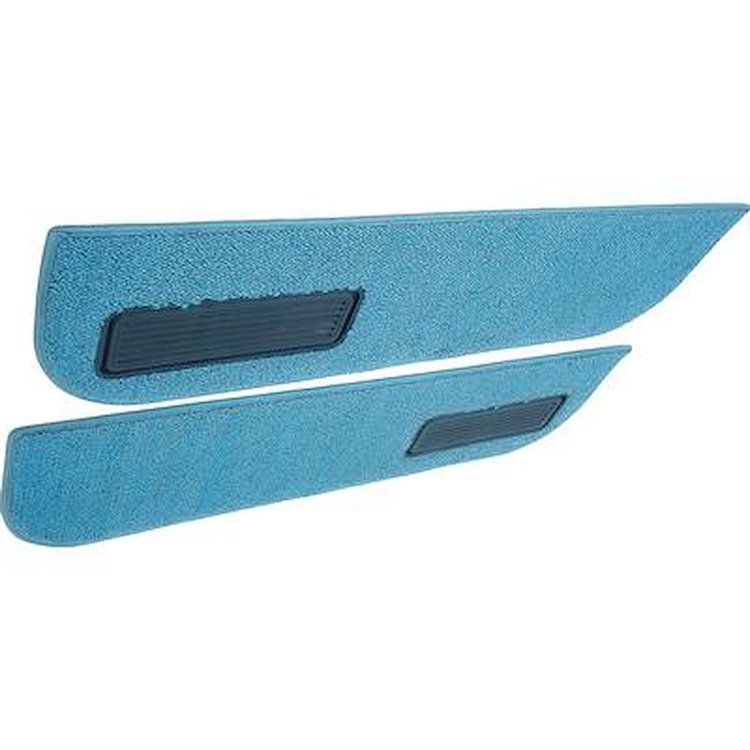 T1548484 1973-74 Chevrolet/GMC Truck; Carpet Door Panel Inserts; w/ Cardboard Backing; w/Vents; 2-Piece; Loop; Medium Blue