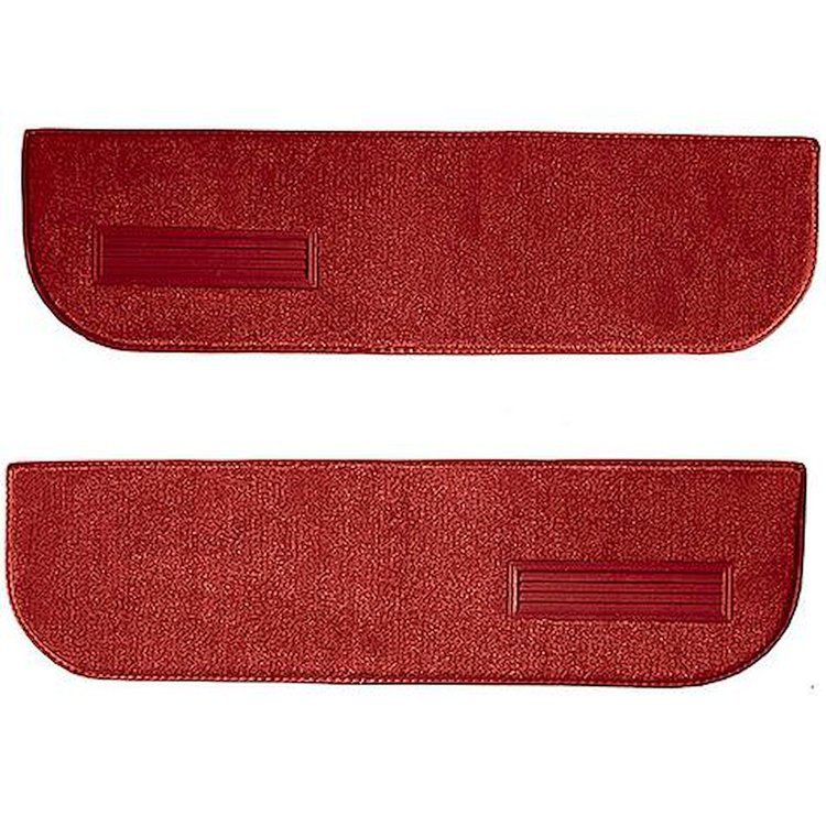 T1548654 1974-87 Chevrolet/GMC Truck; Carpet Door Panel Inserts; w/ Cardboard Backing; w/ Vents; 2-Piece; Cutpile; Dark Red / Ca