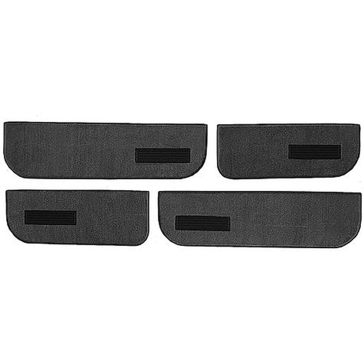 T1549201 1973-74 Chevrolet/GMC Suburban; Carpet Door Panel Inserts; w/Vents; w/ Cardboard Backing; 4-Piece; Loop; Black