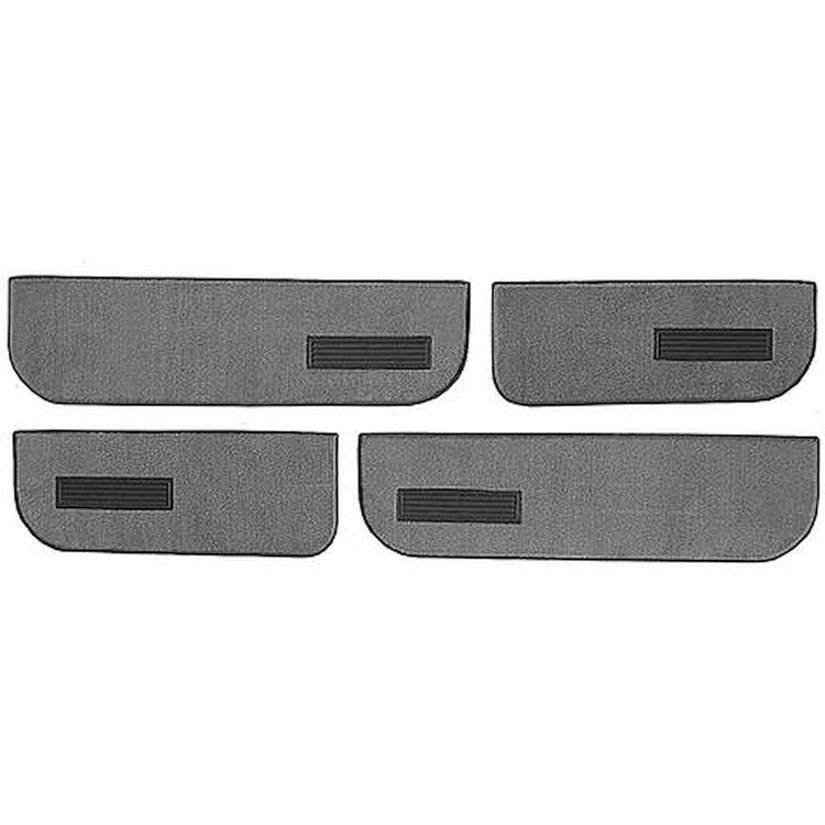 T1549235 1973-74 Chevrolet/GMC Suburban; Carpet Door Panel Inserts; w/Vents; w/ Cardboard Backing; 4-Piece; Loop; Gunmetal Gray
