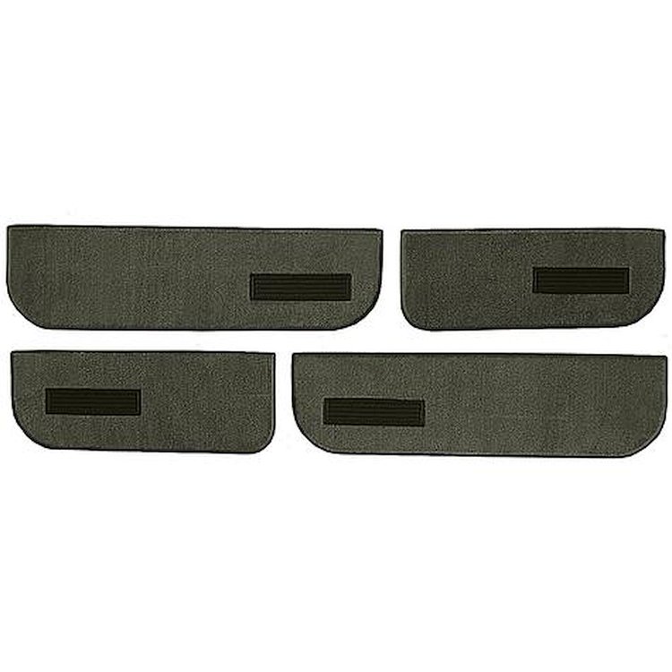 T1549238 1973-74 Chevrolet/GMC Suburban; Carpet Door Panel Inserts; w/Vents; w/ Cardboard Backing; 4-Piece; Loop; Dark Olive Gre