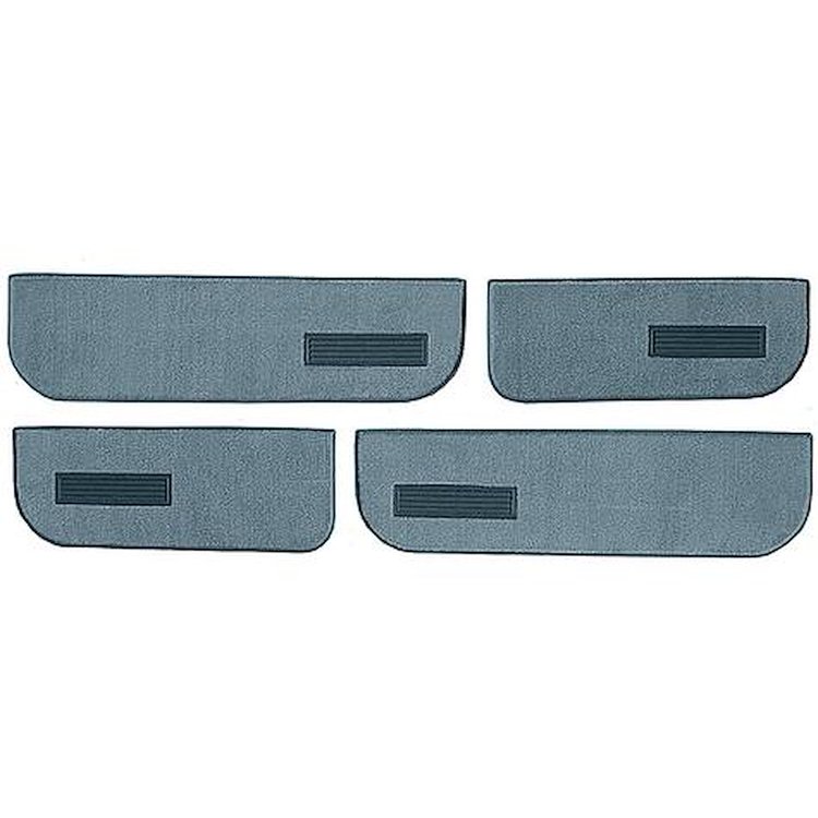 T1549284 1973-74 Chevrolet/GMC Suburban; Carpet Door Panel Inserts; w/Vents; w/ Cardboard Backing; 4-Piece; Loop; Medium Blue