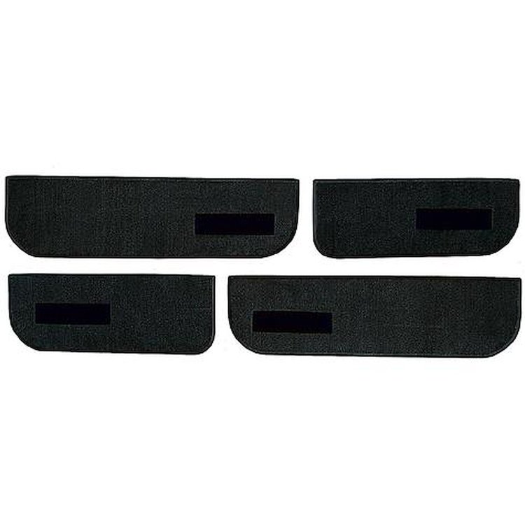 T1549401 1974-87 Chevrolet/GMC Crew Cab Truck; Carpet Door Panel Inserts; w/ Cardboard Backing; w/ Vents; 4-Piece; Cutpile; Blac
