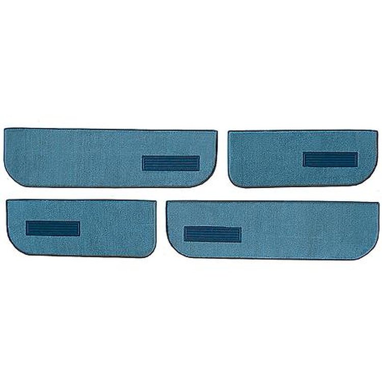 T1549403 1974-87 Chevrolet/GMC Crew Cab Truck; Carpet Door Panel Inserts; w/ Cardboard Backing; w/ Vents; 4-Piece; Cutpile; Blue